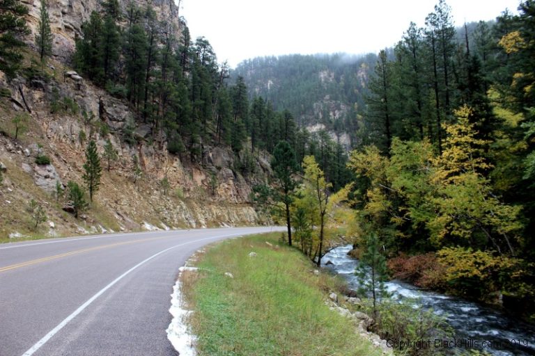 Fall colors along the road through Spearfish Canyon